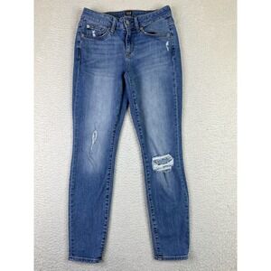 GAP Jeans Womens 27 Regular Blue Curvy True Skinny Medium Destroy Stretch Denim